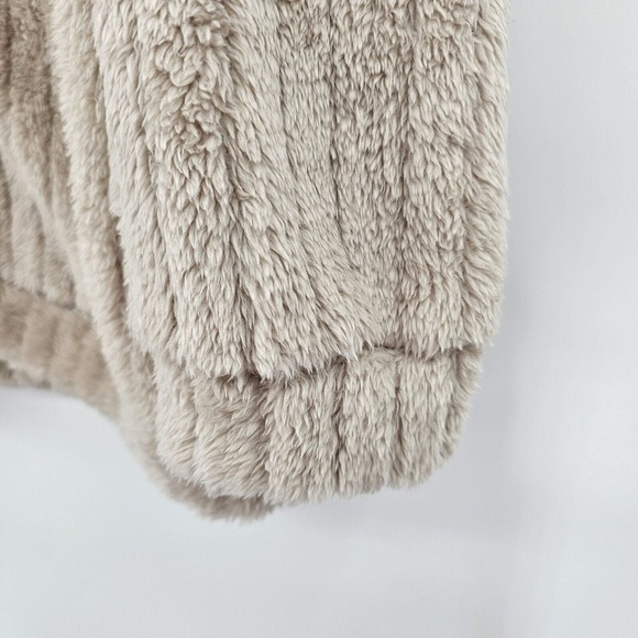 Unbranded Womens Medium Jacket Cream Fuzzy Soft Full Zip Teddy Mock Neck - Picture 5 of 10